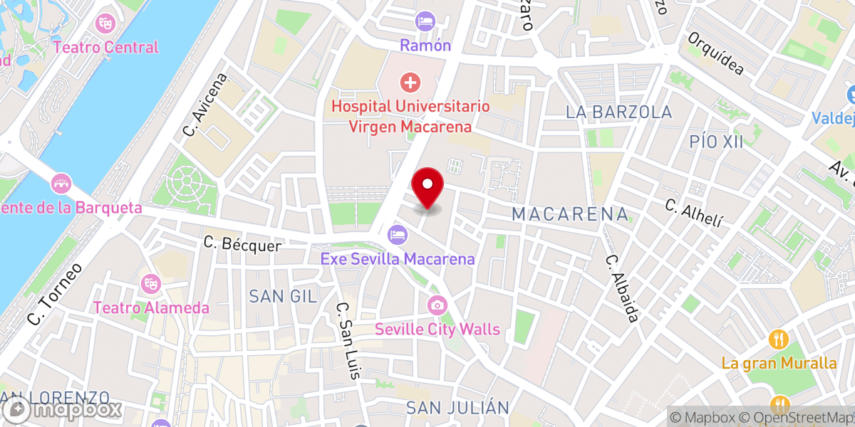 Map showing location of Movimiento Misionero Mundial Sevilla