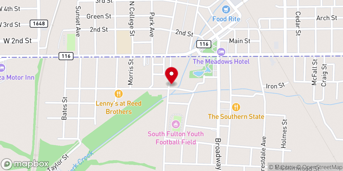 Map showing location of Jacksonville Freewill Baptist