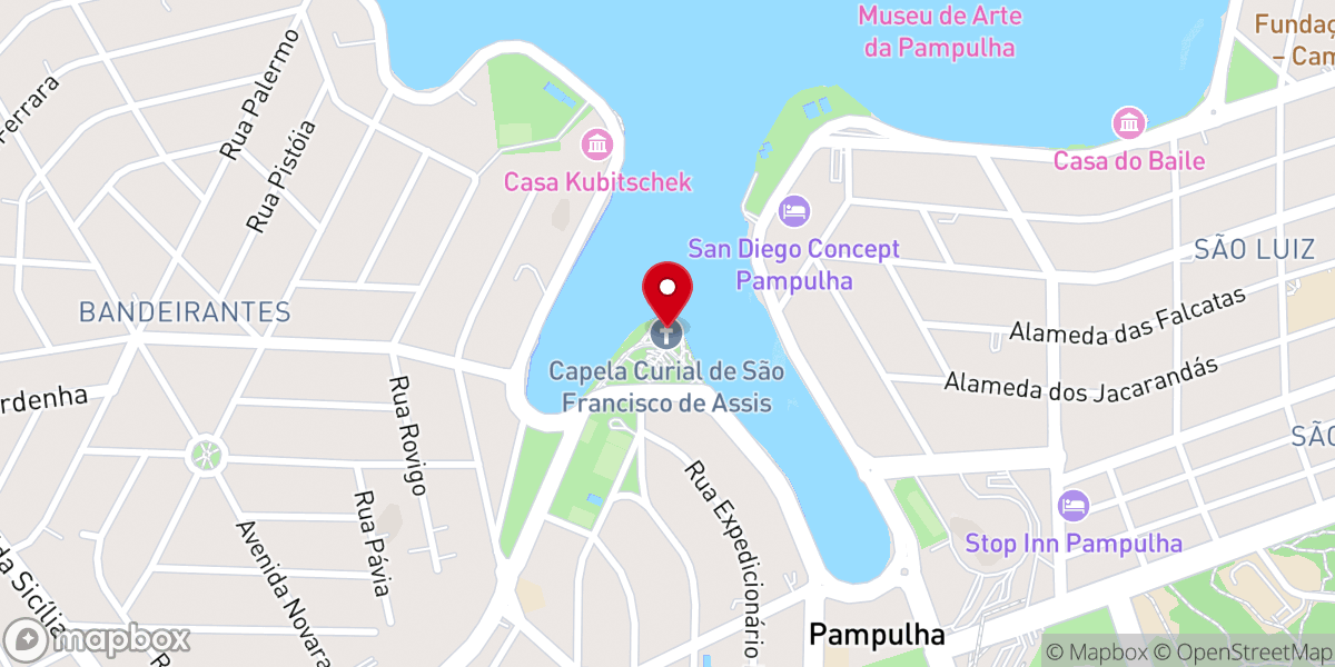 Map showing location of Santuário Arquidiocesano São Francisco de Assis