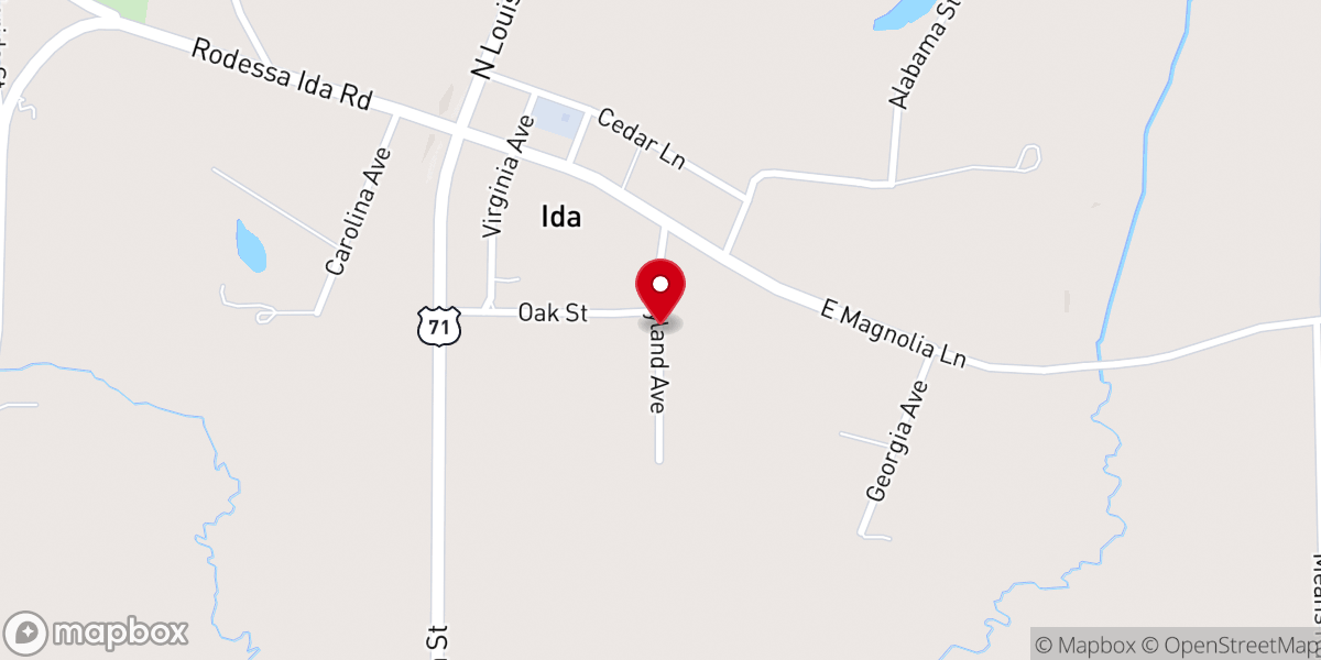 Map showing location of Means Jerry A