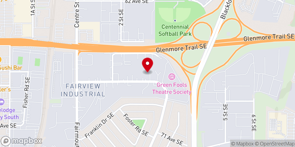 Map showing location of Canada Calgary Mission Office