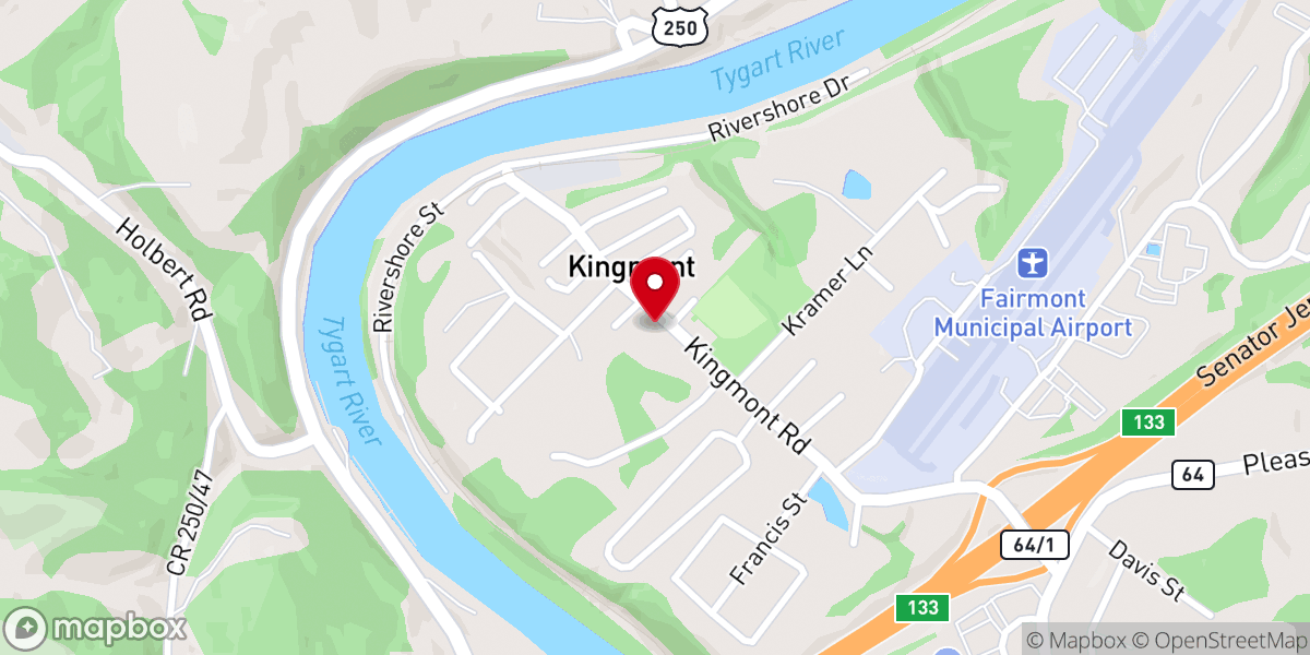 Map showing location of Kingmont Community Building