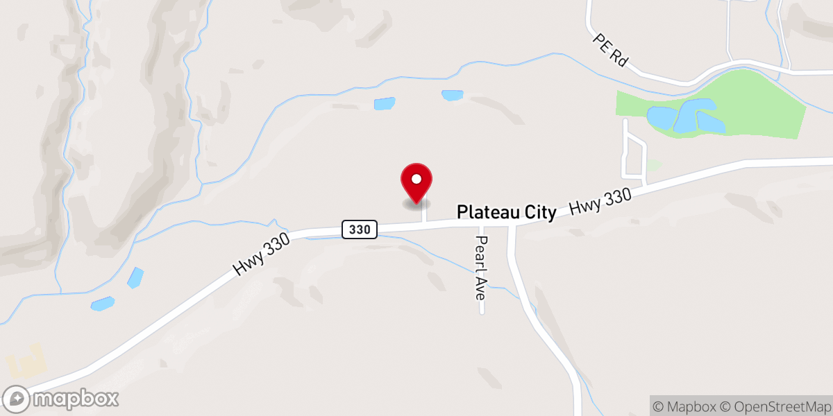 Map showing location of Plateau Valley Assembly of God