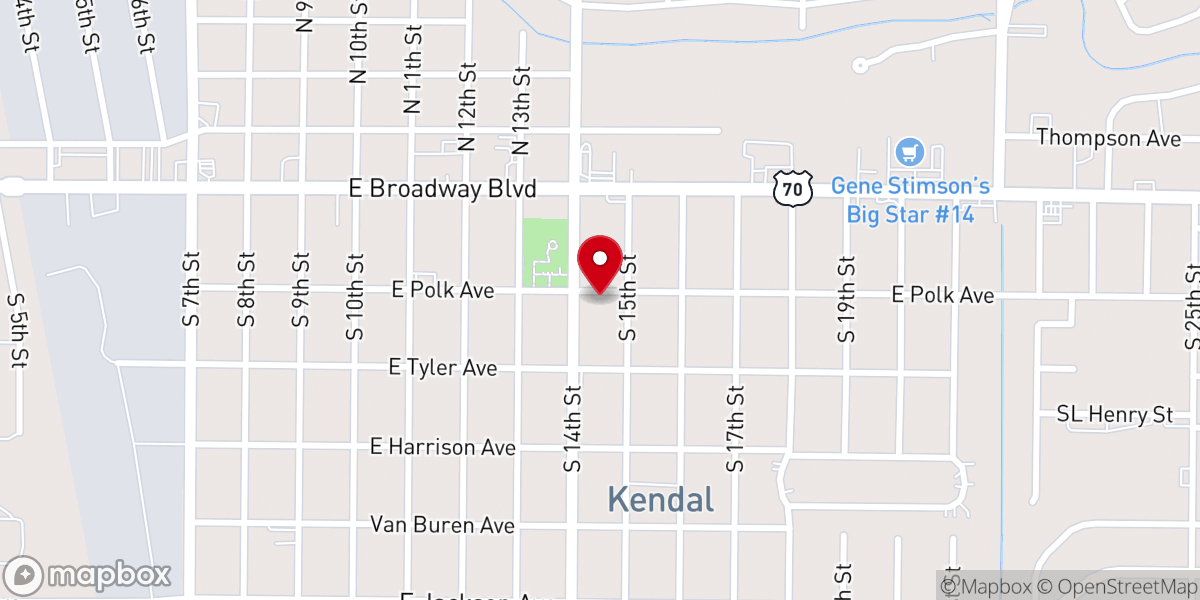 Map showing location of Mount Olive Missionary Baptist Church