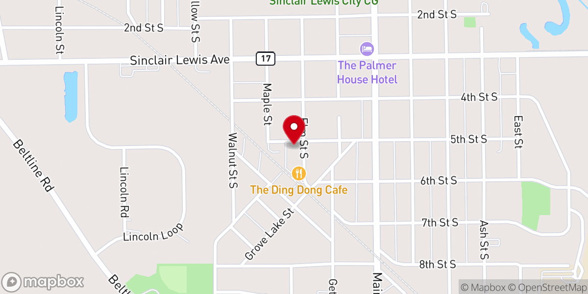 Map showing location of United Methodist Church