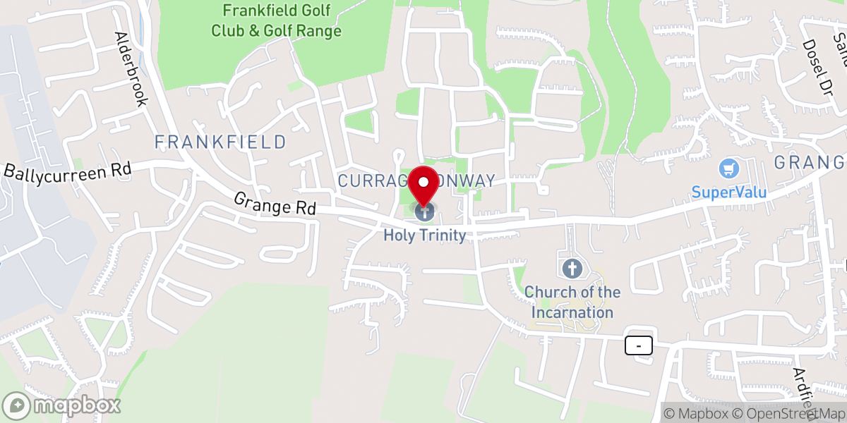 Map showing location of Holy Trinity Church