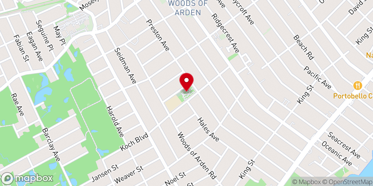 Map showing location of Lieutenant John H. Martinson Playground