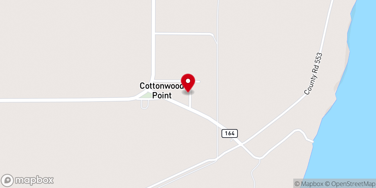 Map showing location of Cottonwood Baptist Church