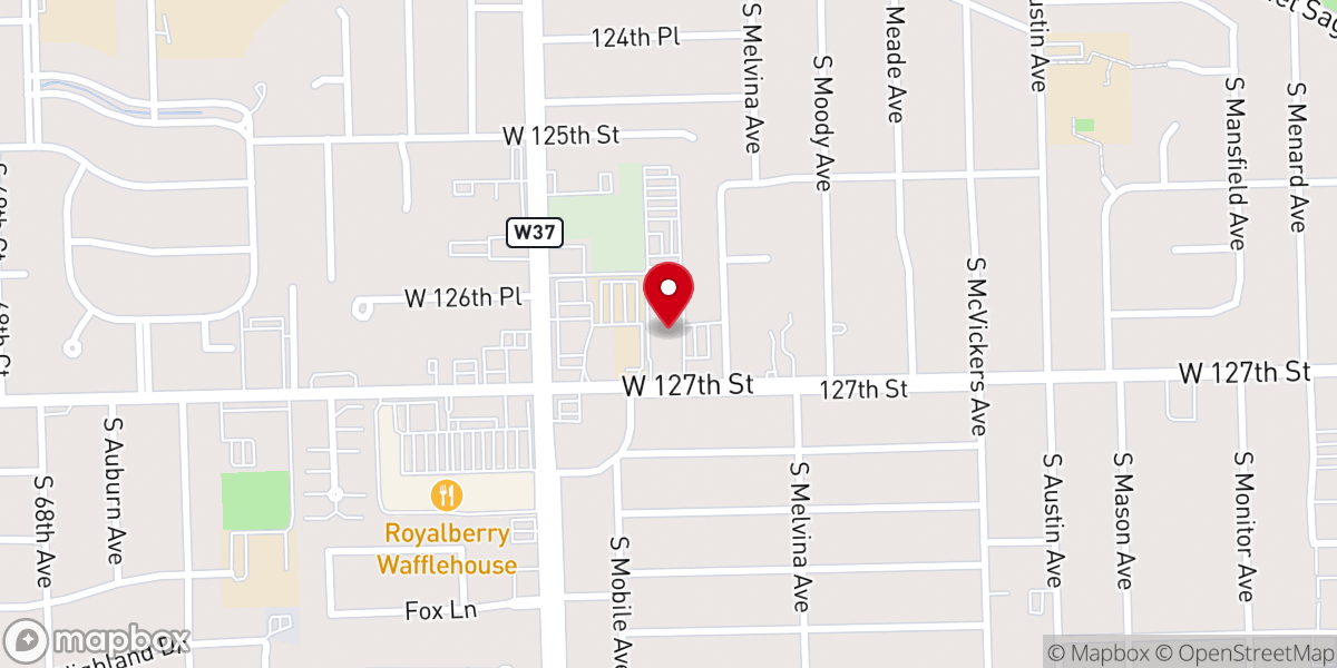 Map showing location of Moraine Valley Church