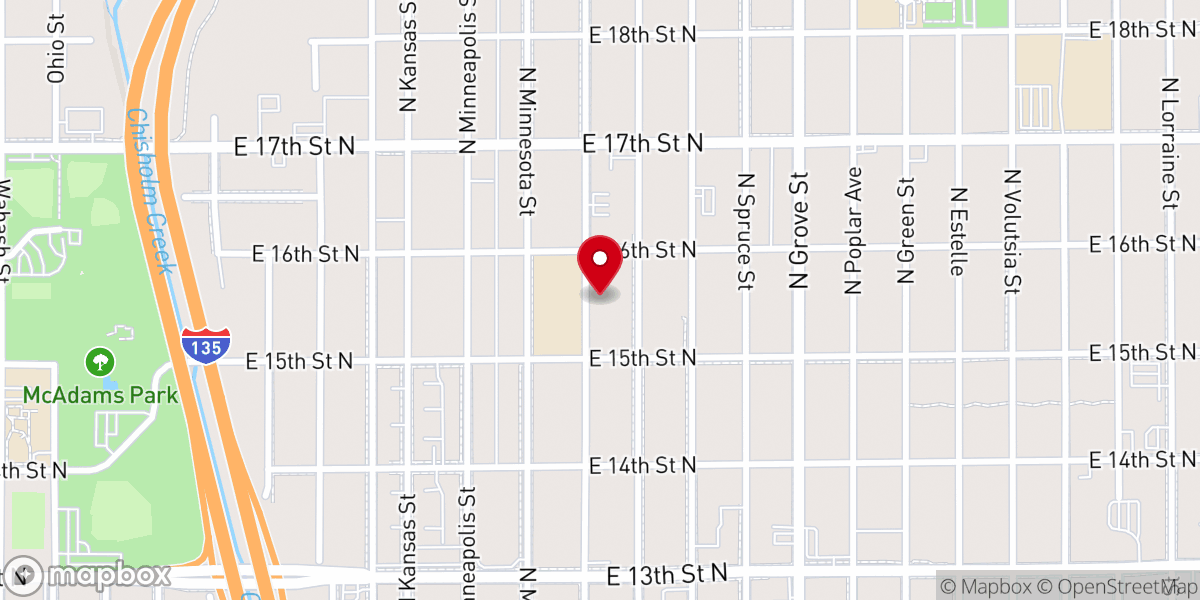 Map showing location of St John's Baptist Church