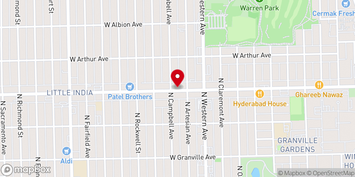 Map showing location of Glory House Church - Chicago