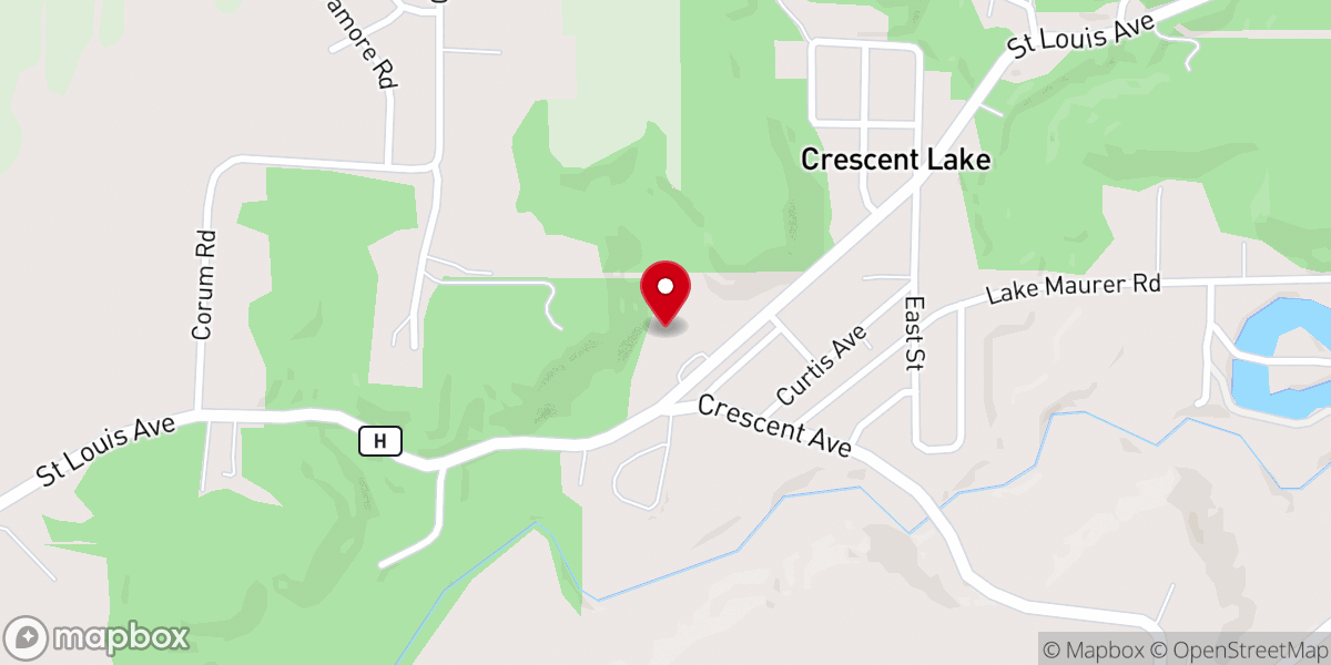 Map showing location of Crescent Lake Christian Center