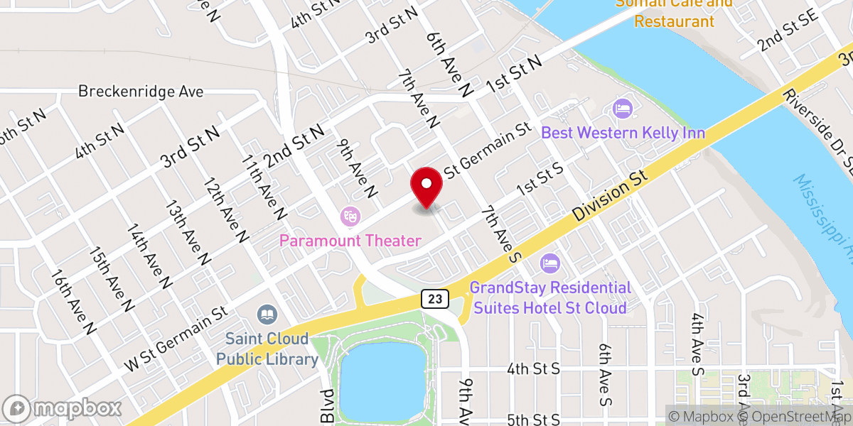 Map showing location of Catholic Mission Office