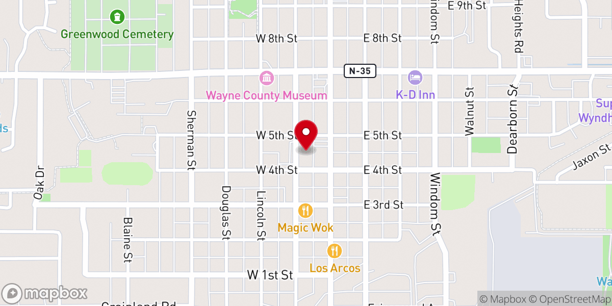 Map showing location of Our Savior Lutheran Church