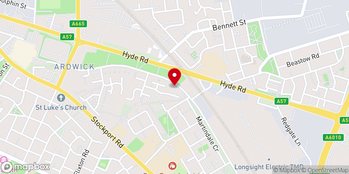 Map showing location of Coverdale Baptist Church
