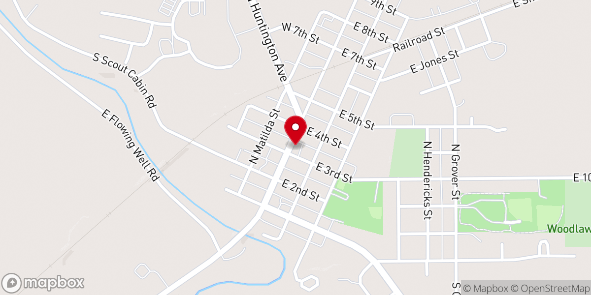 Map showing location of Warren Church of Christ