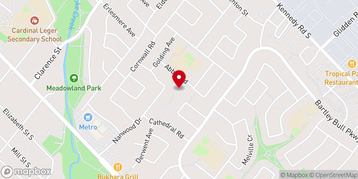 Map showing location of St. Bartholomews United Church