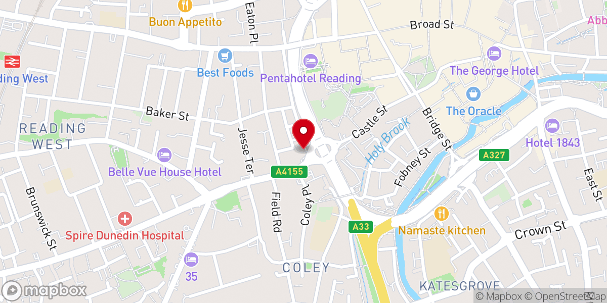 Map showing location of The Salvation Army - Reading Central
