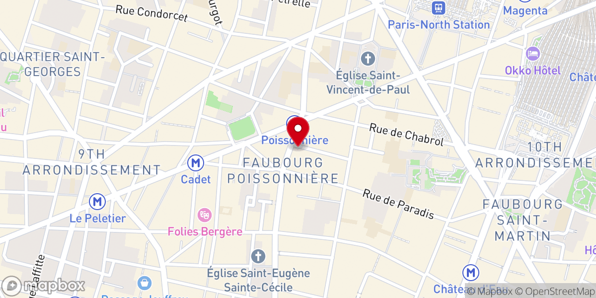 Map showing location of Église Potters House Paris