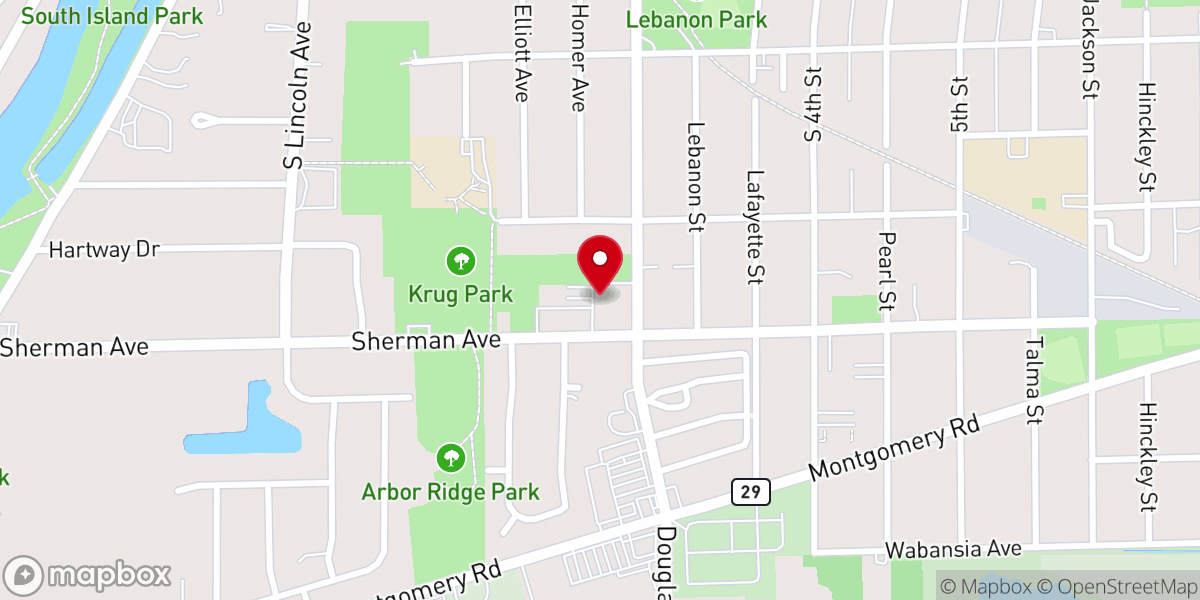 Map showing location of St Olaf Lutheran Church