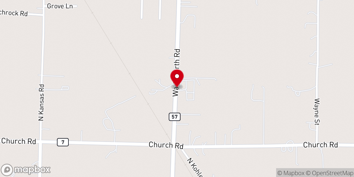 Map showing location of Woodruff Dennis