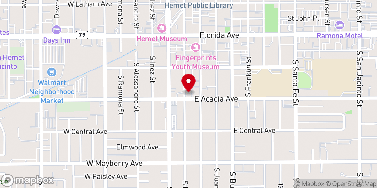Map showing location of First Christian Church