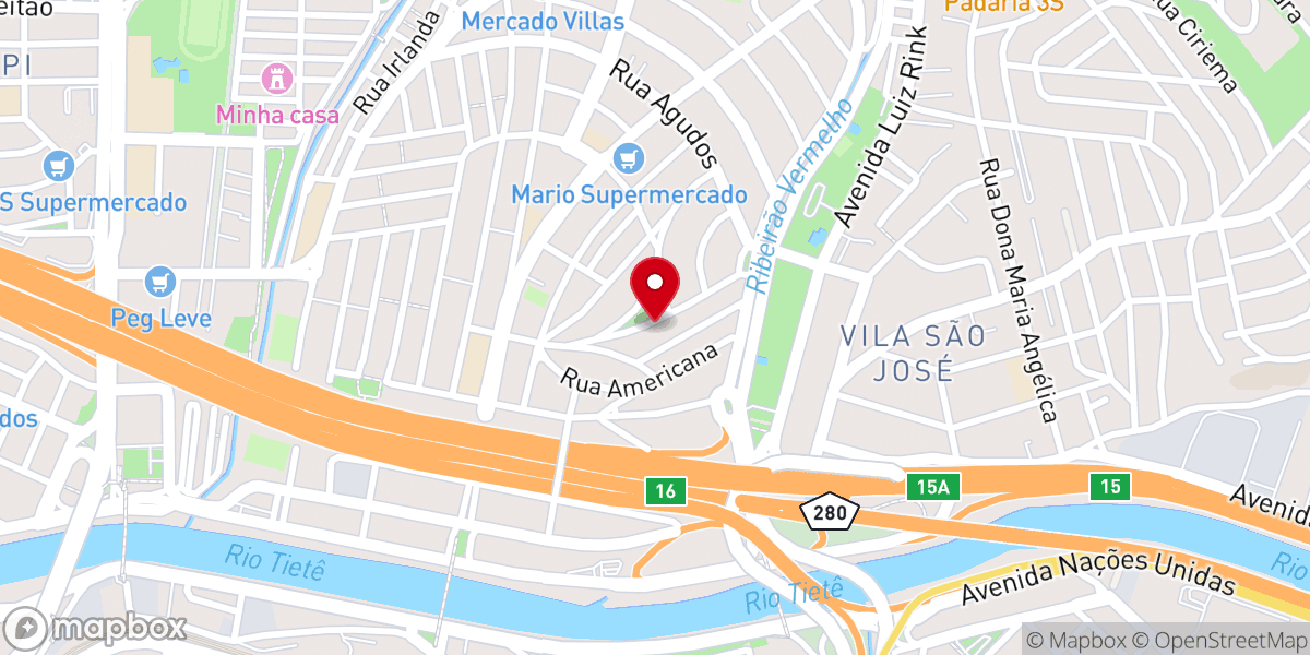 Map showing location of Primeira Igreja Batista Independente em Osasco - PIBIO