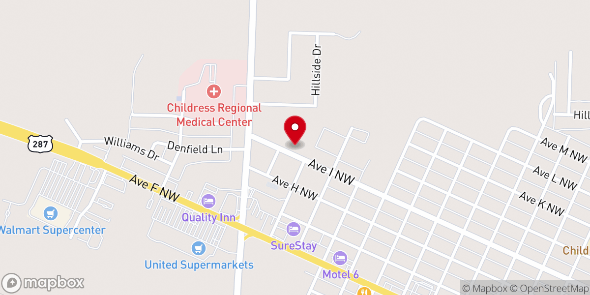Map showing location of Fairview Church of Christ