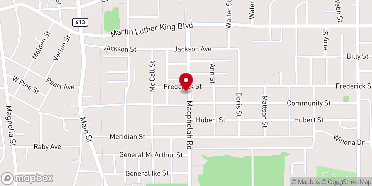 Map showing location of Second Missionary Baptist Church