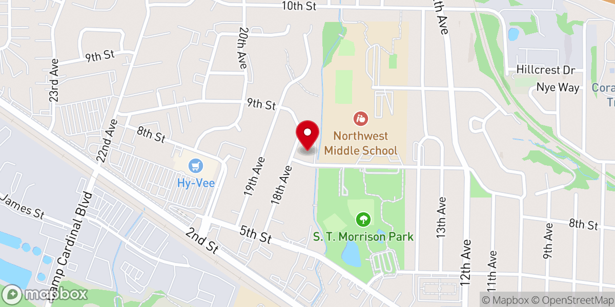 Map showing location of Prince of Peace Lutheran Church