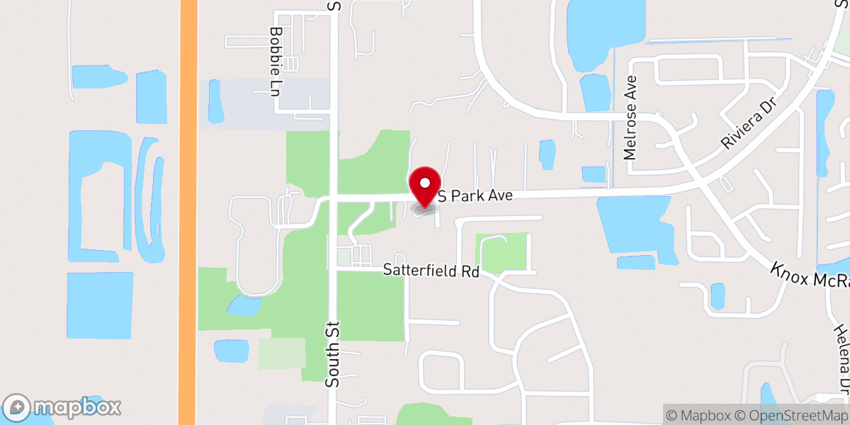 Map showing location of North Brevard Church of Christ