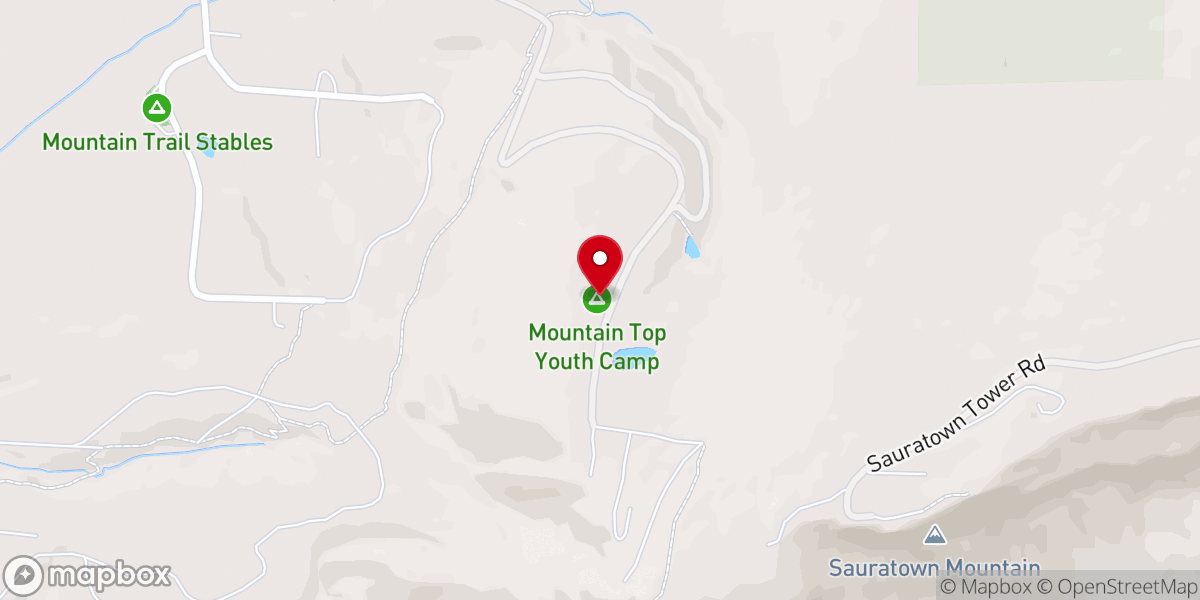 Map showing location of Mountain Top Youth Camp Inc