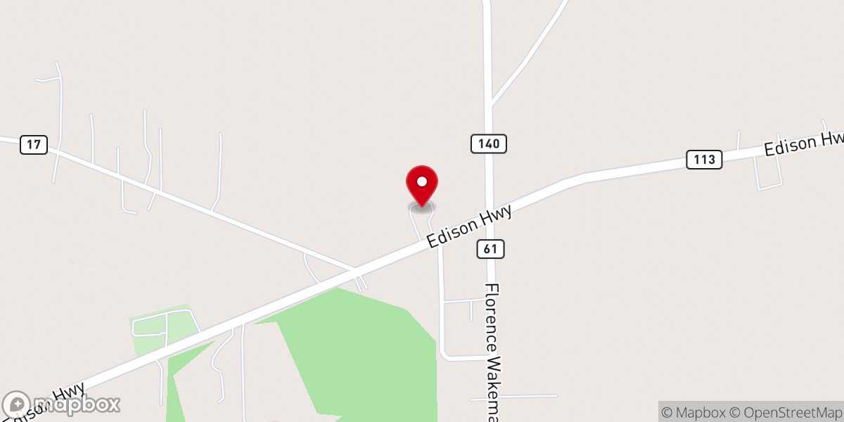 Map showing location of Florence Church