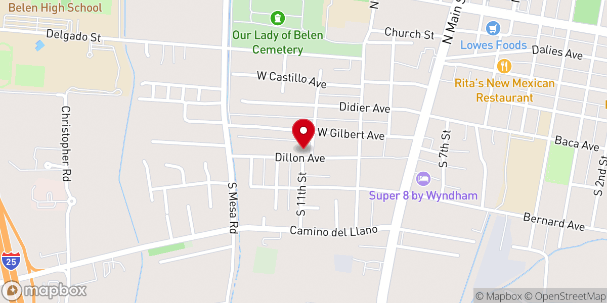 Map showing location of Belen Christian Church