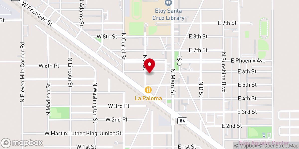 Map showing location of First Southern Baptist Church