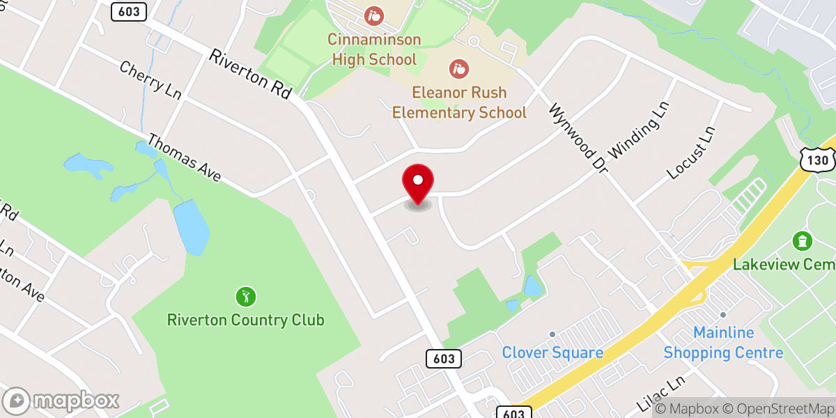Map showing location of Assemblies of God Evangelical Church of New Jersey