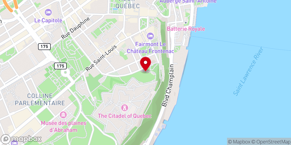 Map showing location of Pierre-Dugua-De-Mons Terrace