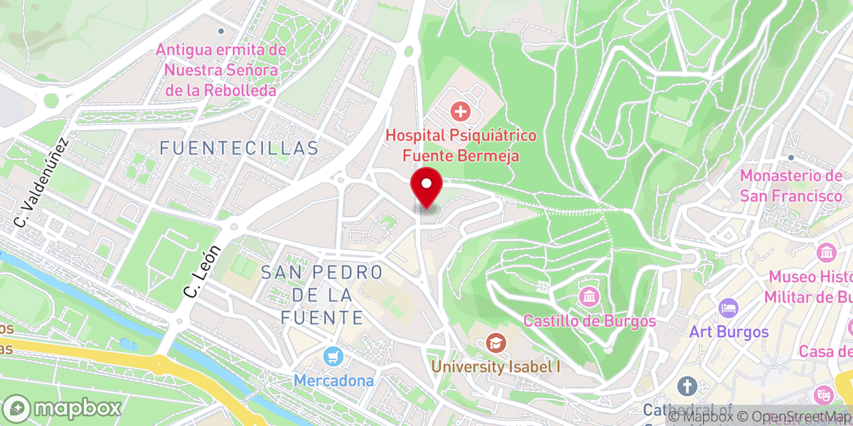 Map showing location of Monasterio de la Madre de Dios (Agustinas)