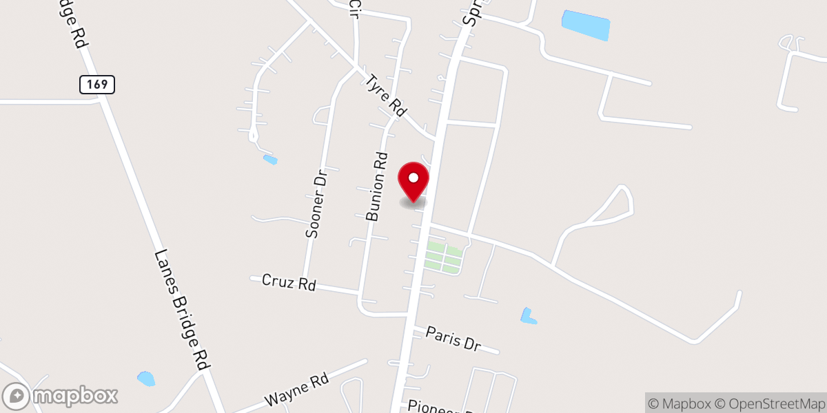 Map showing location of Spring Grove Church