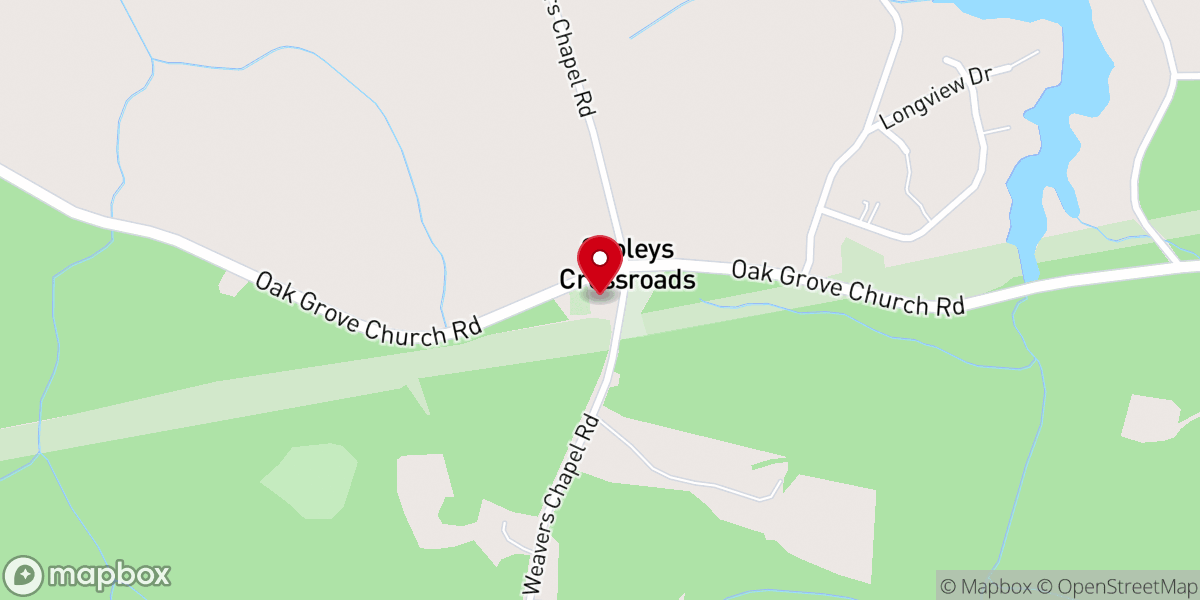 Map showing location of Weaver Chapel