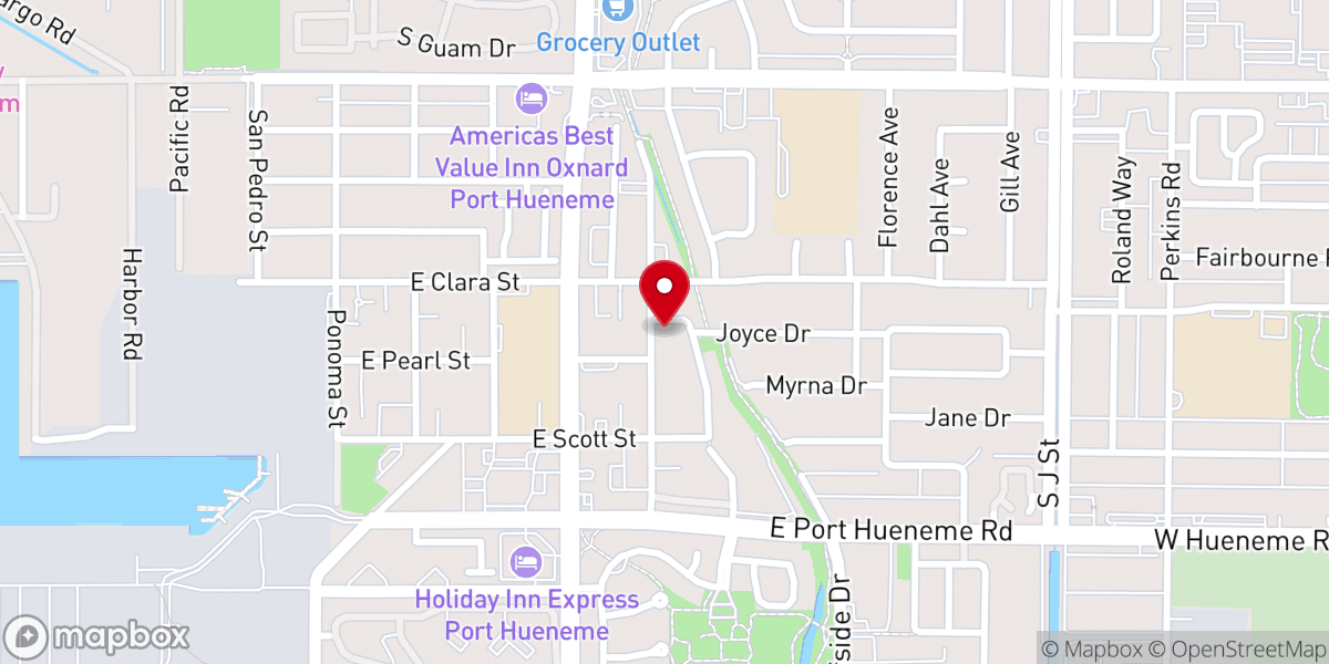 Map showing location of Port Hueneme church of Christ
