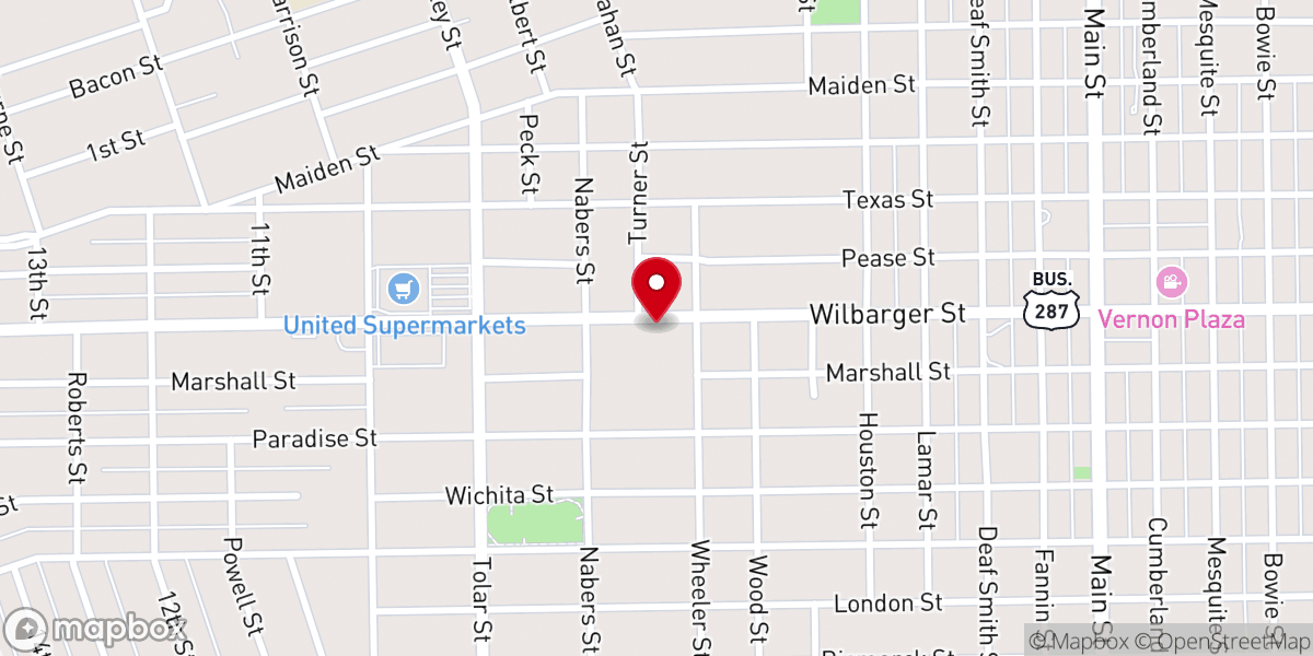 Map showing location of Wilbarger Saint Church of Christ - Food Distribution Center