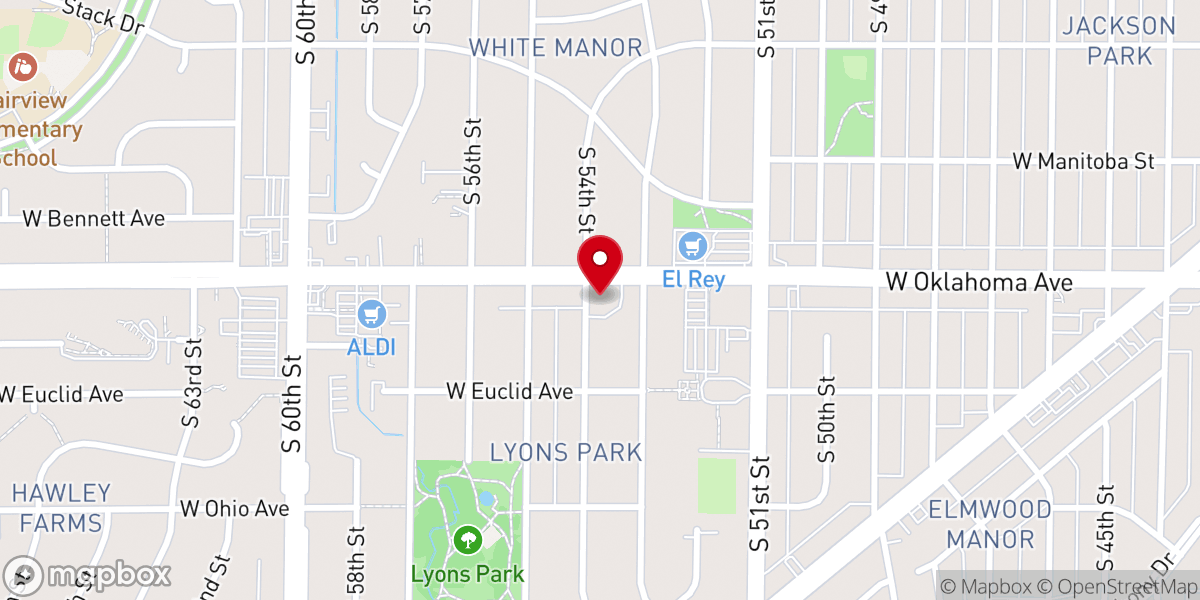 Map showing location of Oklahoma Avenue Lutheran Church
