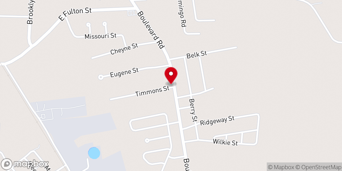 Map showing location of Church of God of Prophecy