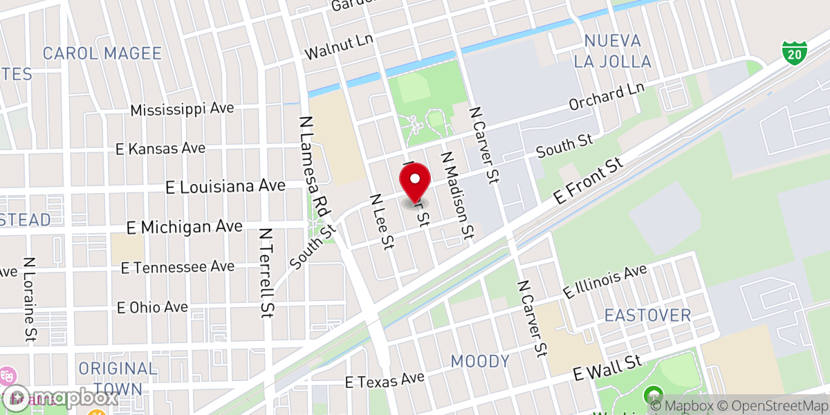 Map showing location of Primera Iglesia Bautista