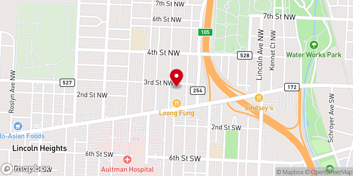 Map showing location of Lowell United Church of Christ