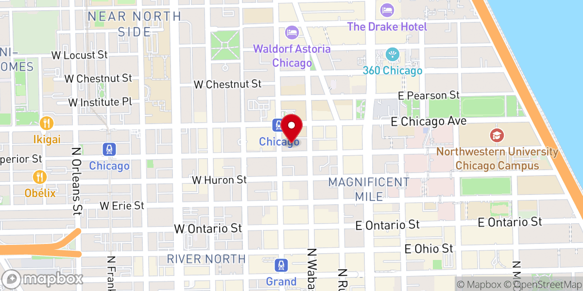 Map showing location of Holy Name Cathedral