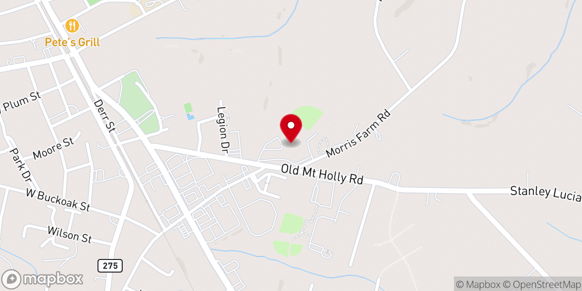 Map showing location of First Baptist Church-Stanley