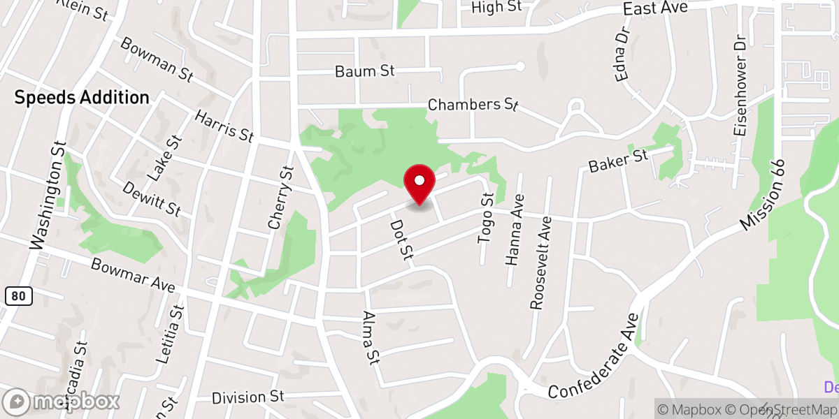 Map showing location of Gospel Temple Missionary Baptist Church
