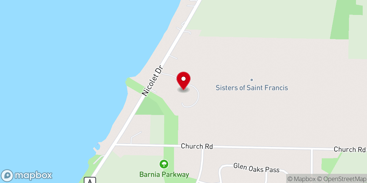 Map showing location of Sisters of St. Francis of the Holy Cross
